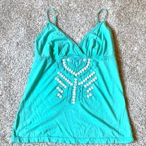 BCBGMaxAzria Y2K beaded embroidered tank. XS